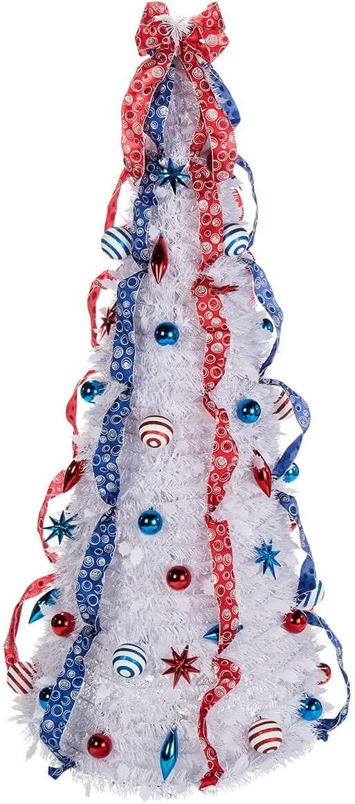 6’ Americana Patriotic, Red, White and Blue, Pull-Up Tree with LED Lights by Holiday Peak | Amazon (US)