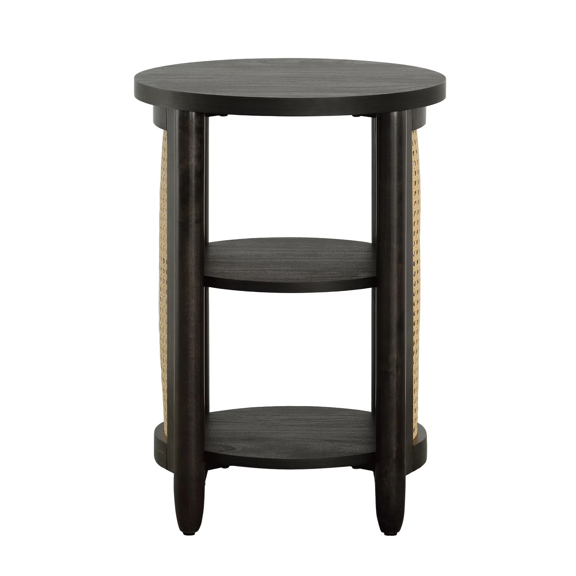Better Homes & Gardens Springwood Caning Side Table, Charcoal Finish | Walmart (US)