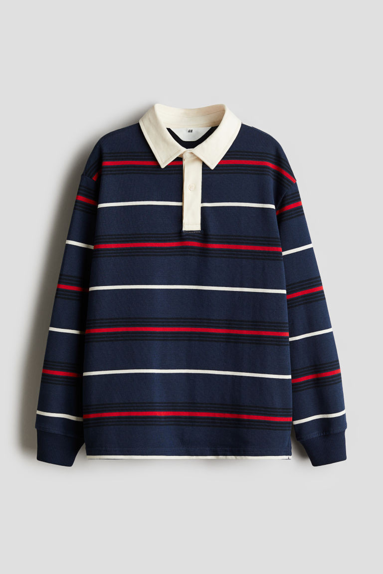 H & M - Cotton jersey rugby shirt - Blue | H&M (UK, MY, IN, SG, PH, TW, HK)