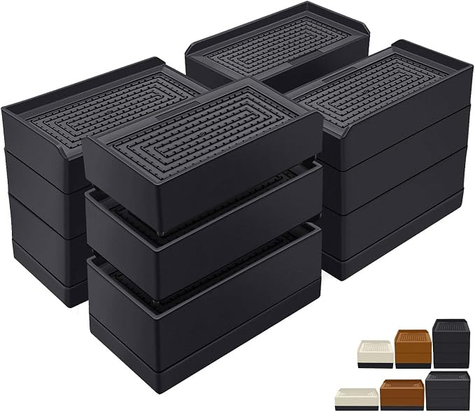 Furniture Risers 4 inch, Heavy Duty Furniture Elevator in Heights of 1.5, 3 or 4 Inch，Rectangle... | Amazon (US)