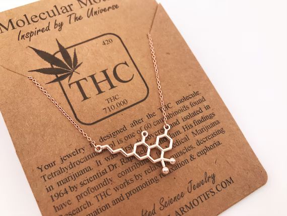 Rose Gold Finish THC Molecule Necklace-silver or Gold | Etsy | Etsy (US)