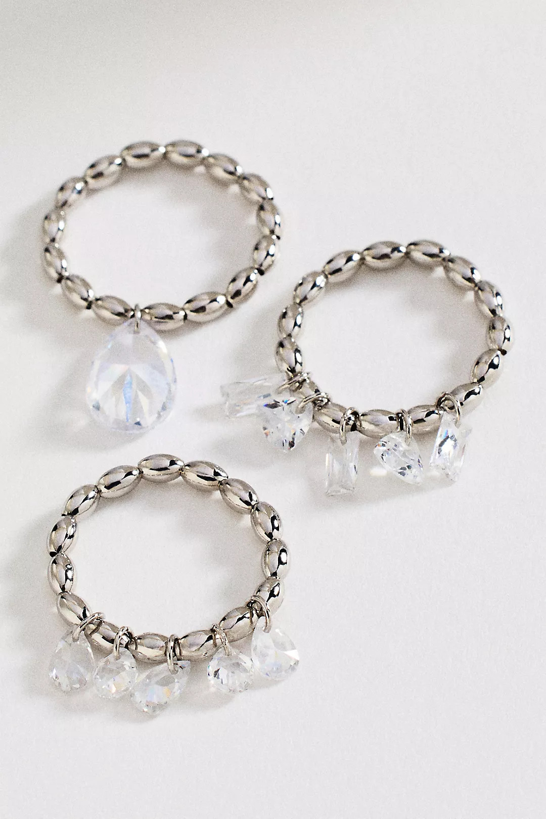 Crystal Stretch Rings, Set of 3 | Anthropologie (US)