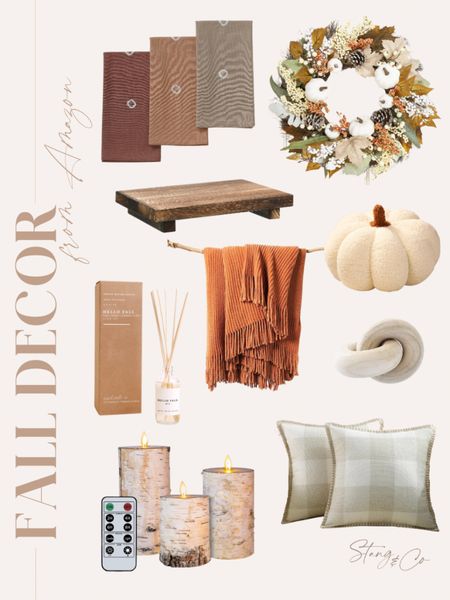 Fall decor finds - all from Amazon!

Wreath, decorative pumpkin, throw pillows, reed diffuser, led candles, kitchen towels, fall style, fall living room, throw blanket  

#LTKunder50 #LTKstyletip #LTKhome
