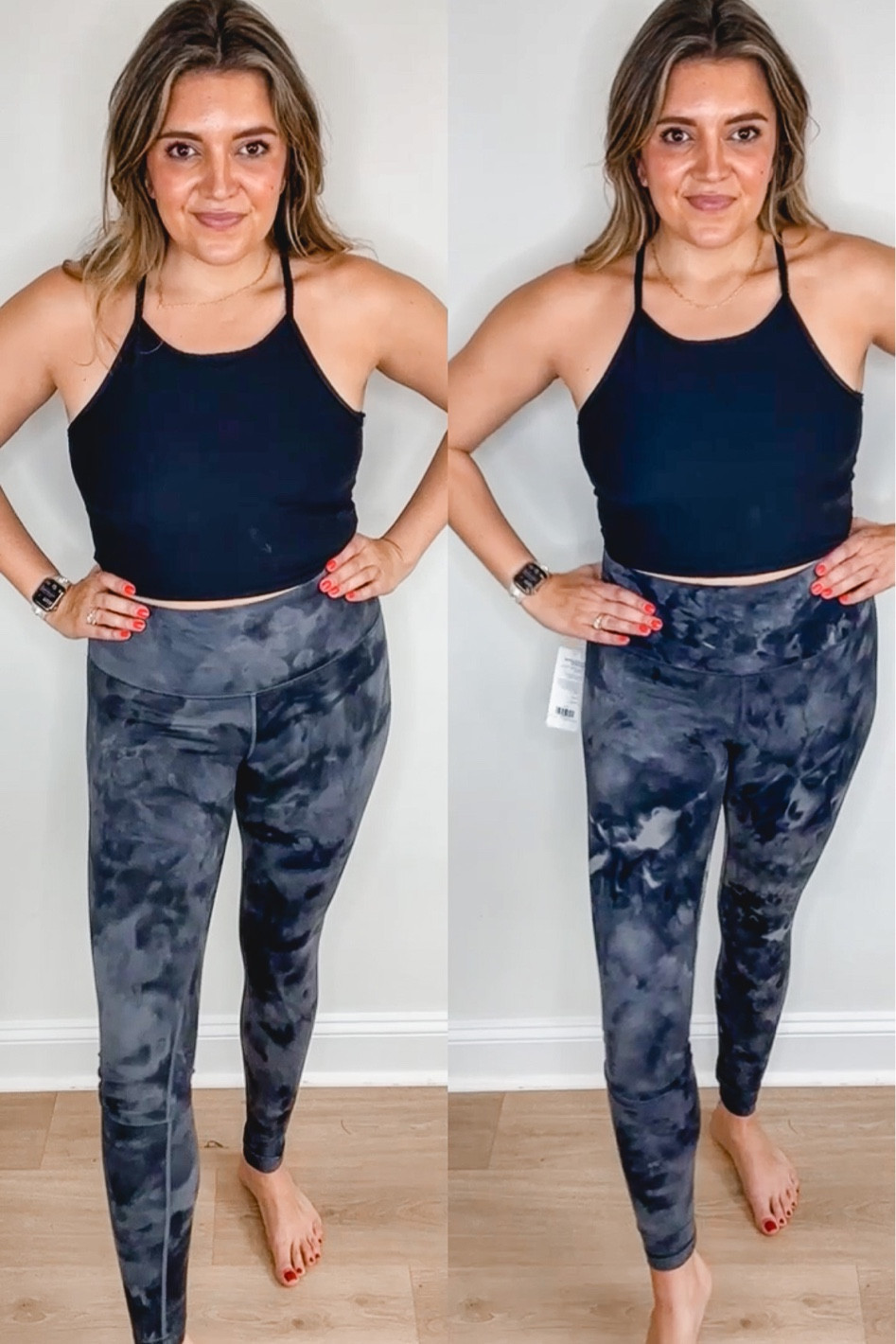 Lululemon Diamond dye vs Amazon version. Amazon have less compression and feel more like align leggings! Both fit tts. 

#LTKunder50 #LTKunder100 #LTKfit