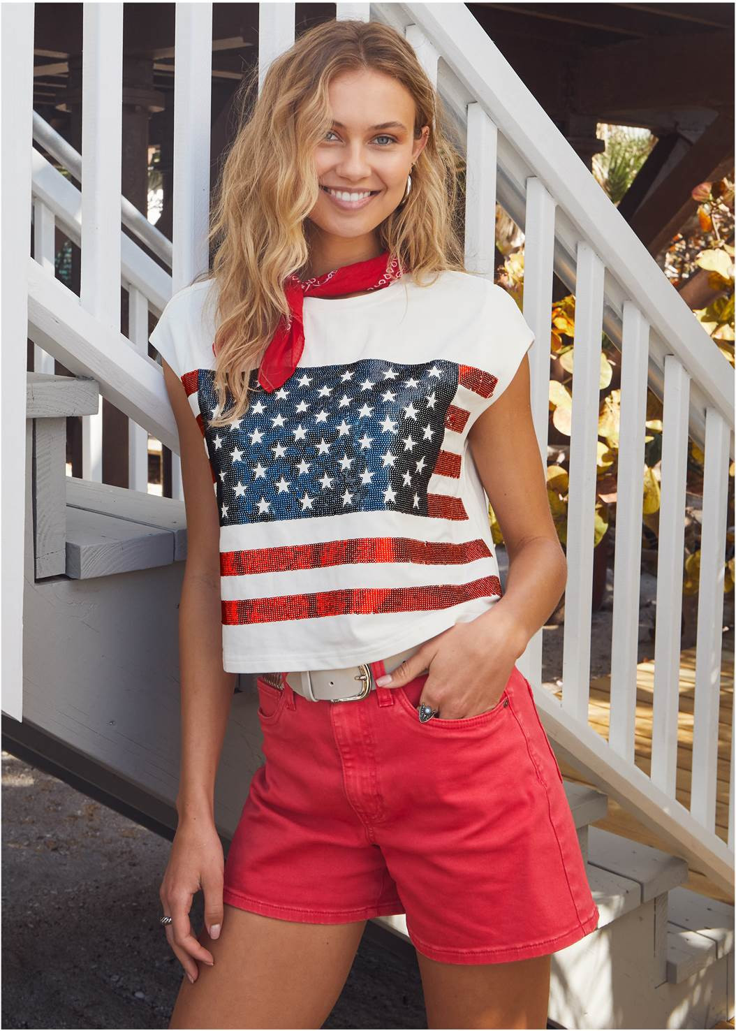 Stars Stripes Sequin Top | VENUS