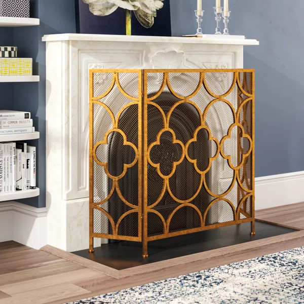 Danen 3 Panel Iron Fireplace Screen | Wayfair Professional