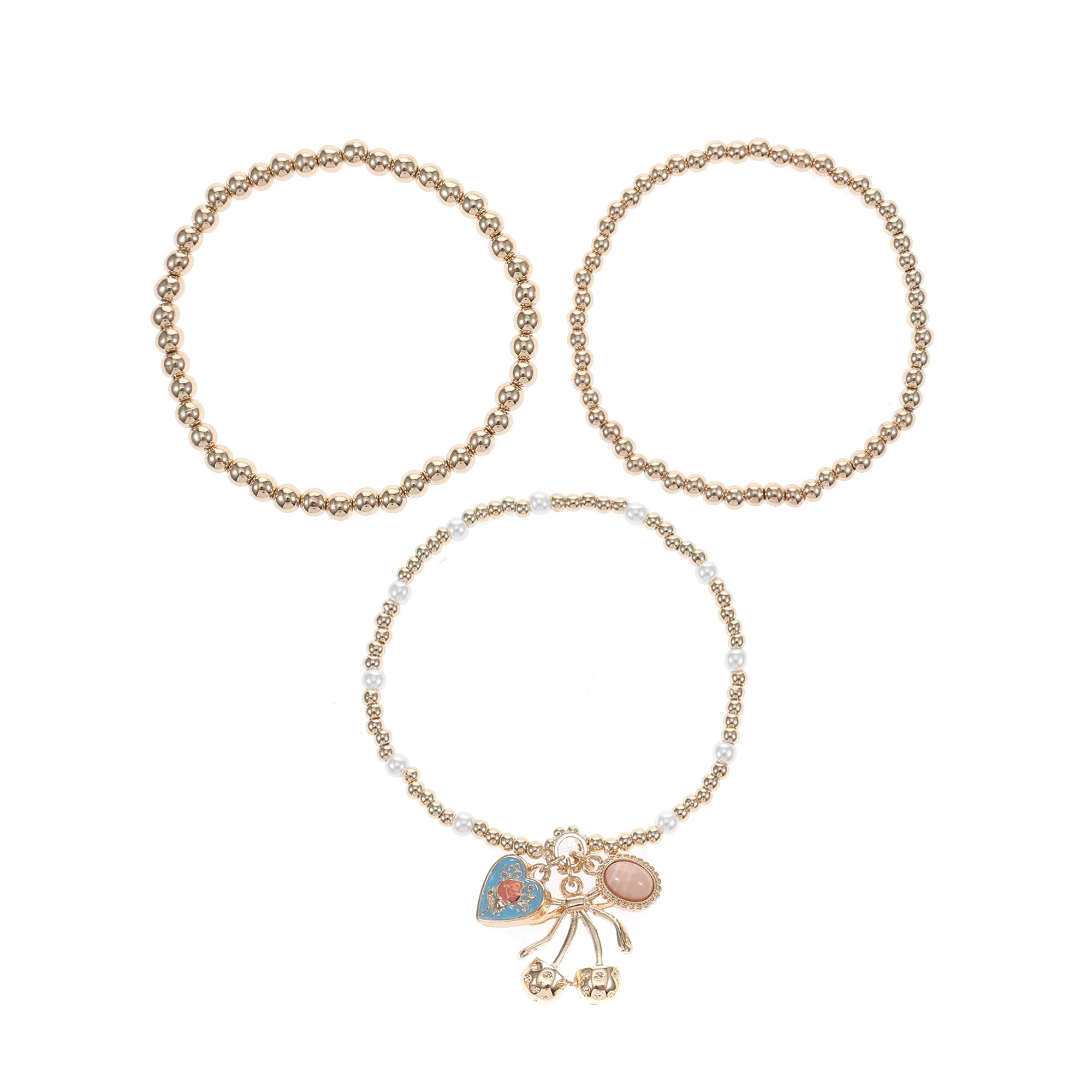 No Boundaries 3pc Gold-Tone Bracelet Stack | Walmart (US)