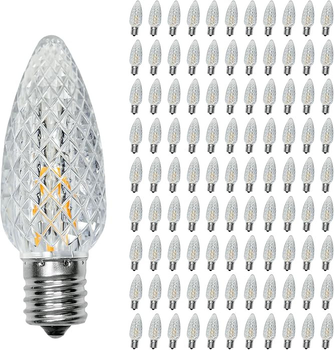 100 Pack C9 Led Christmas Lights Bulb, C9 Replacement LED Christmas Lights Outdoor Bulb, C9 Shatt... | Amazon (US)