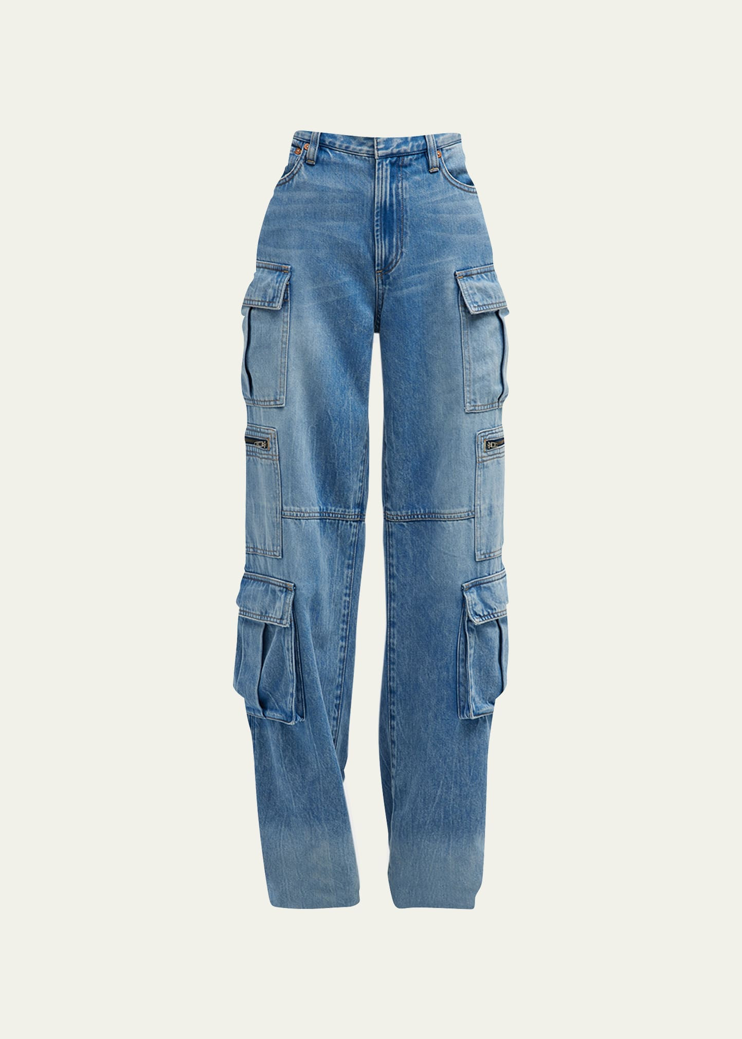 Alice + Olivia Cay Baggy Denim Cargo Pants | Bergdorf Goodman