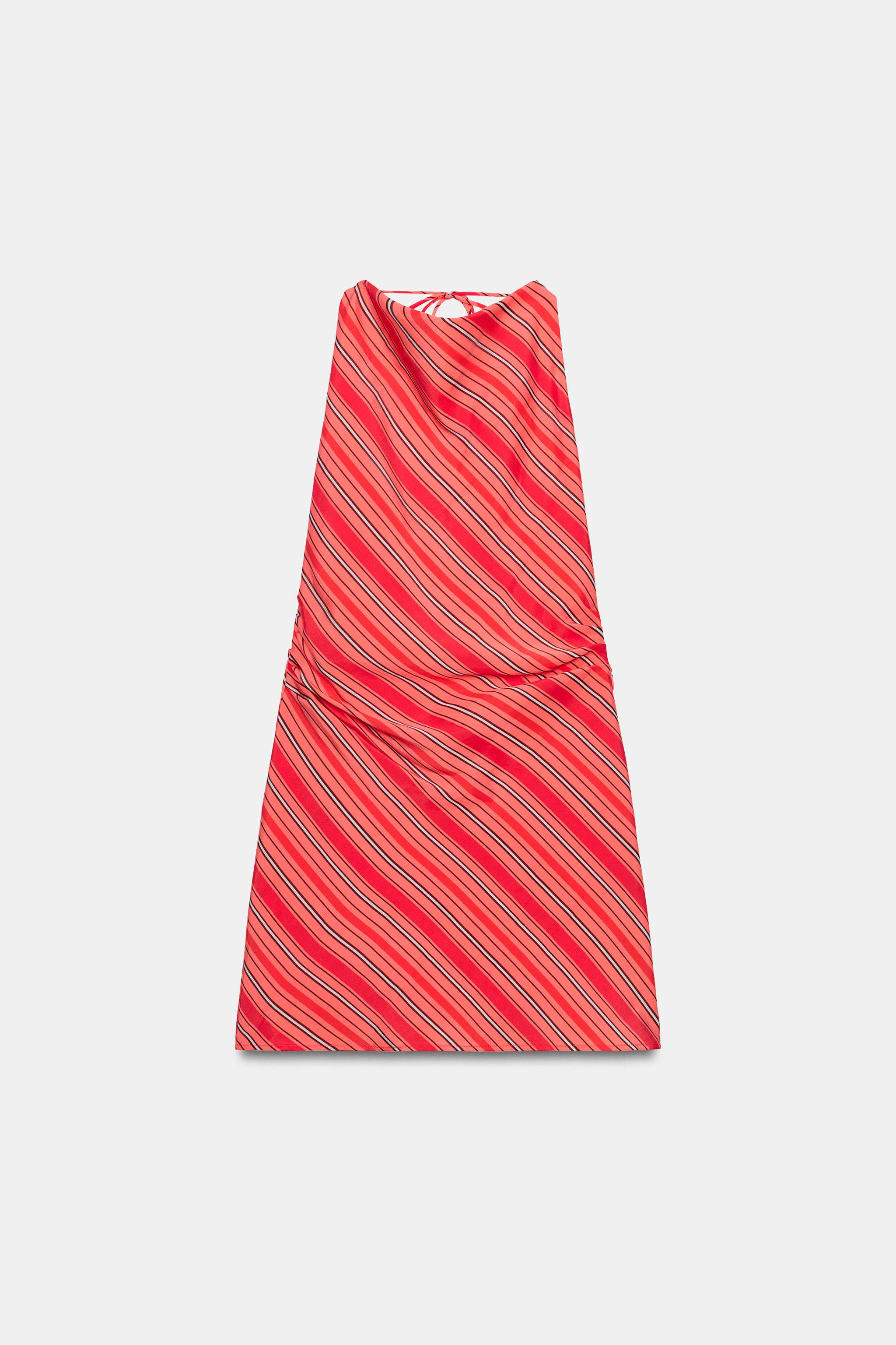 DRAPED STRIPED HALTER DRESS | Zara US