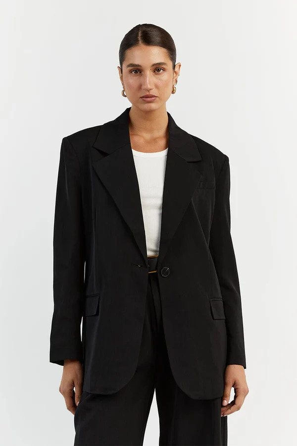 ZANDER OVERSIZED BLACK BLAZER | DISSH