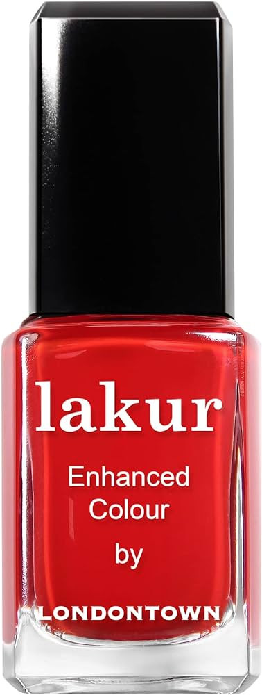 LONDONTOWN lakur Nail Polish - Chip-Resistant, Non-Toxic, Conditions & Hydrates Nails | Red, .40 ... | Amazon (US)