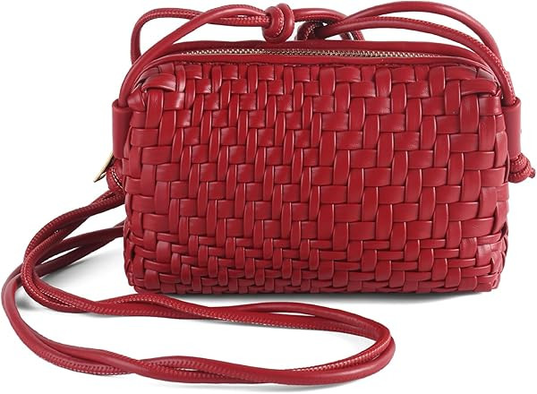 Woven Crossbody Bags for Women, Small Cross Body Braided Purse, Trendy Vegan Leather Shoulder Han... | Amazon (US)