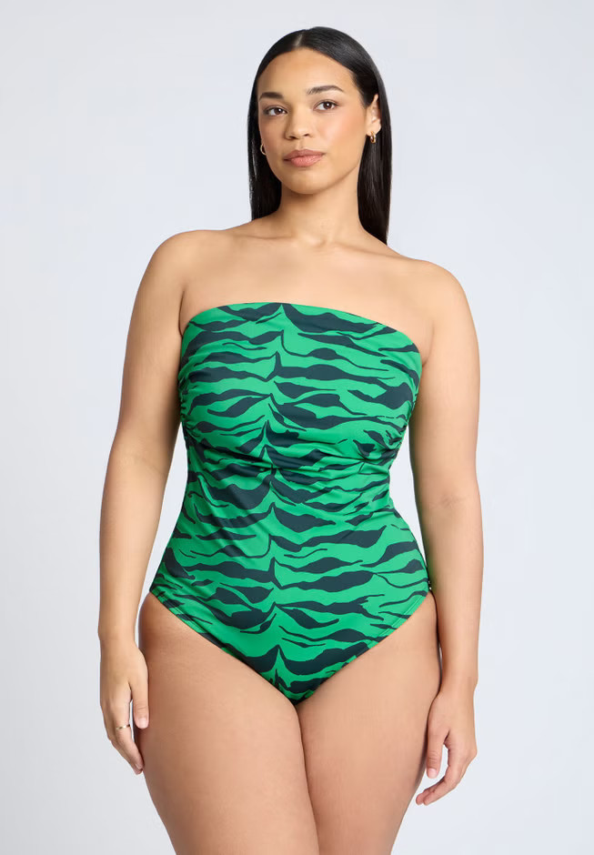 Green Zebra Stripe Suit | Eloquii