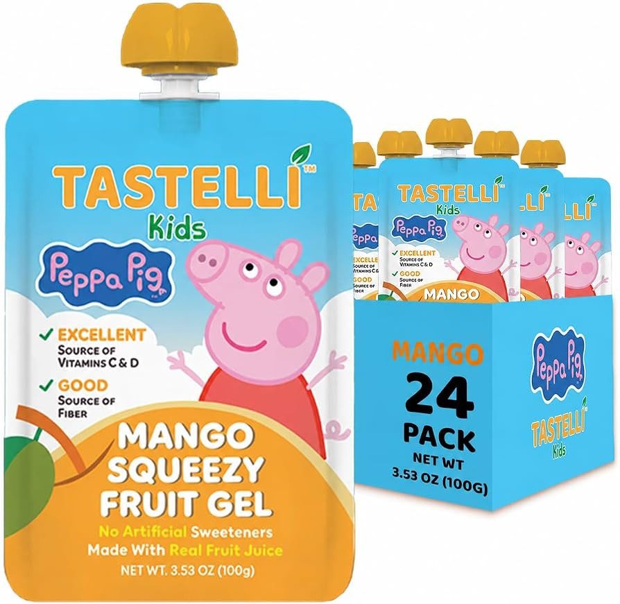 Tastelli Peppa Pig Kids Squeezy Fruit Gel \u2013 Mango Flavor \u2013 No Artificial Sweeteners, Ma... | Amazon (US)