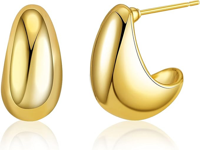 Stylish And Classy Hypoallergenic 18K Gold Plated Pea Earrings, a Gift For Women | Amazon (UK)