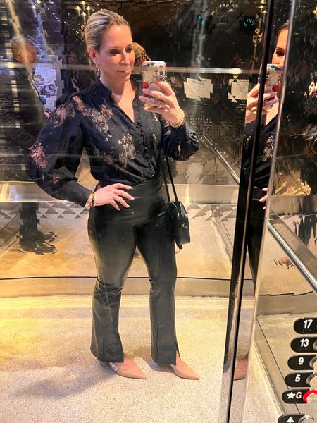 Night out outfit 

Black lace top
Lace shirt rather flare pants
Abercrombie faux leather pants
San Diego Trip
What to pack
Date Night
Girls Night Out
Going Out outfit

