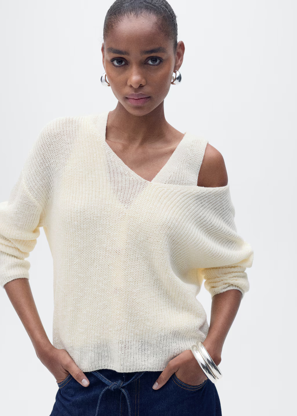 V-neck knit sweater - Women | MANGO USA | Mango (US/MX/AU)
