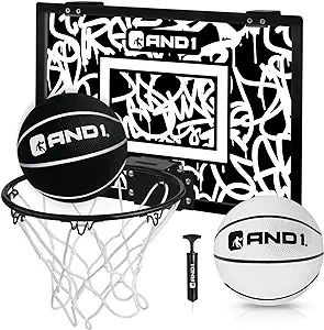AND1 Over The Door Mini Hoop: - 18”x12” Pre-Assembled Portable Basketball Hoop with Flex Rim,... | Amazon (US)