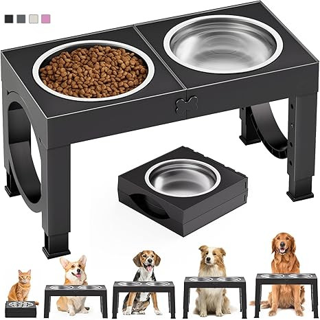 XIAZ Elevated Dog Bowls Large Breed Raised Dogs Bowl Stand Large/Medium Sized Dog Stainless Steel... | Amazon (US)