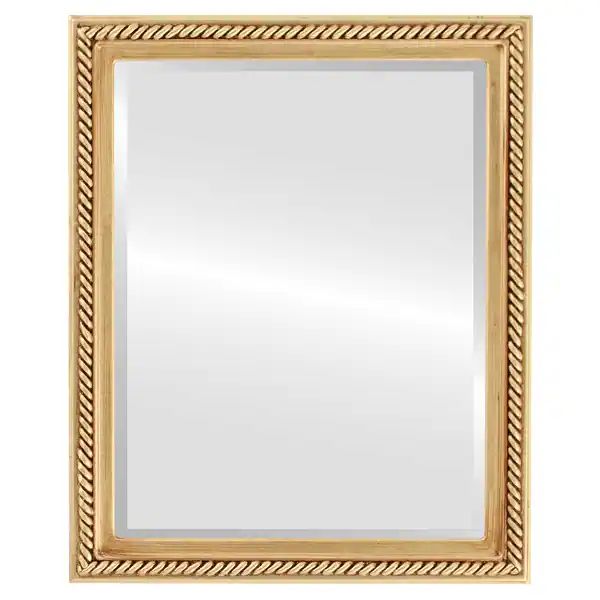 Santa Fe Framed Rectangle Mirror in Antique Gold Leaf - Overstock - 33463081 | Bed Bath & Beyond