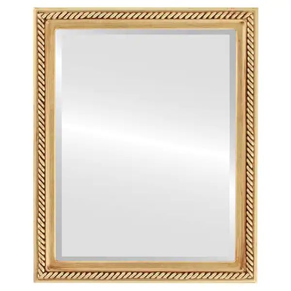 Santa Fe Framed Rectangle Mirror in Antique Gold Leaf - Overstock - 33463081 | Bed Bath & Beyond