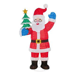 Home Accents Holiday 8 ft. Yuletide Lane Giant-Sized LED Collapsible Santa Holiday Yard Decoratio... | The Home Depot