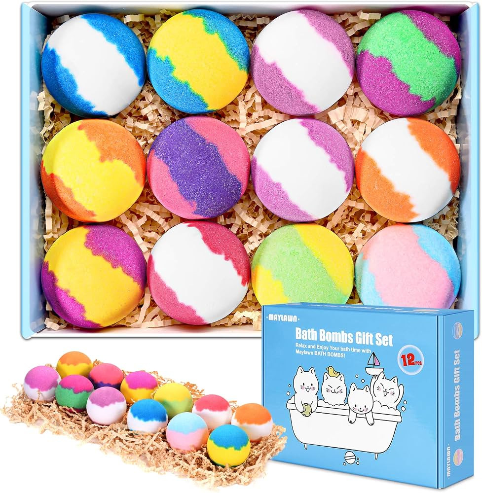 Bath Bombs Gift Set, 12pcs Handmade Fizzy Bubble Bath Bombs, Vegan & Cruelty Free, Perfect for Bu... | Amazon (UK)