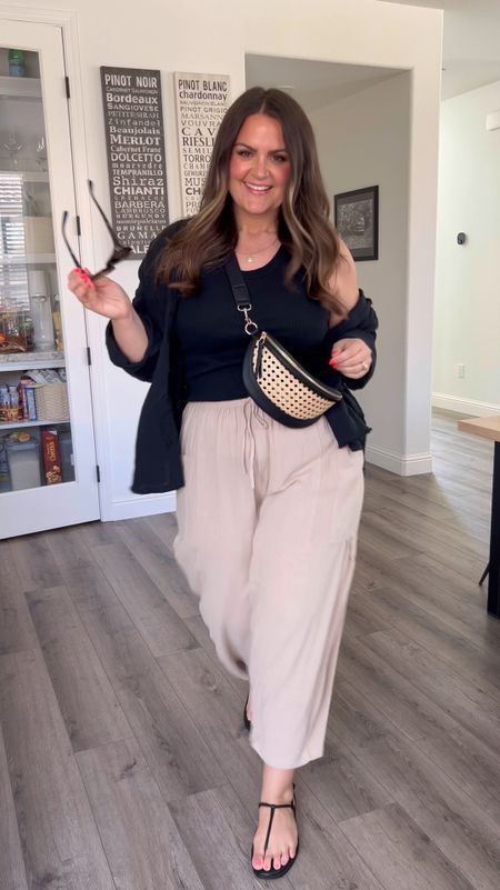 Pants, large
Tank, xl (if between, size up)
Button up, large 
Sandals, true to size

Easy summer outfit, wide leg pants, mom style inspo, Amazon finds, target style, elevated basics, midsize, size 12, size 14

#LTKVideo #LTKFindsUnder50 #LTKMidsize