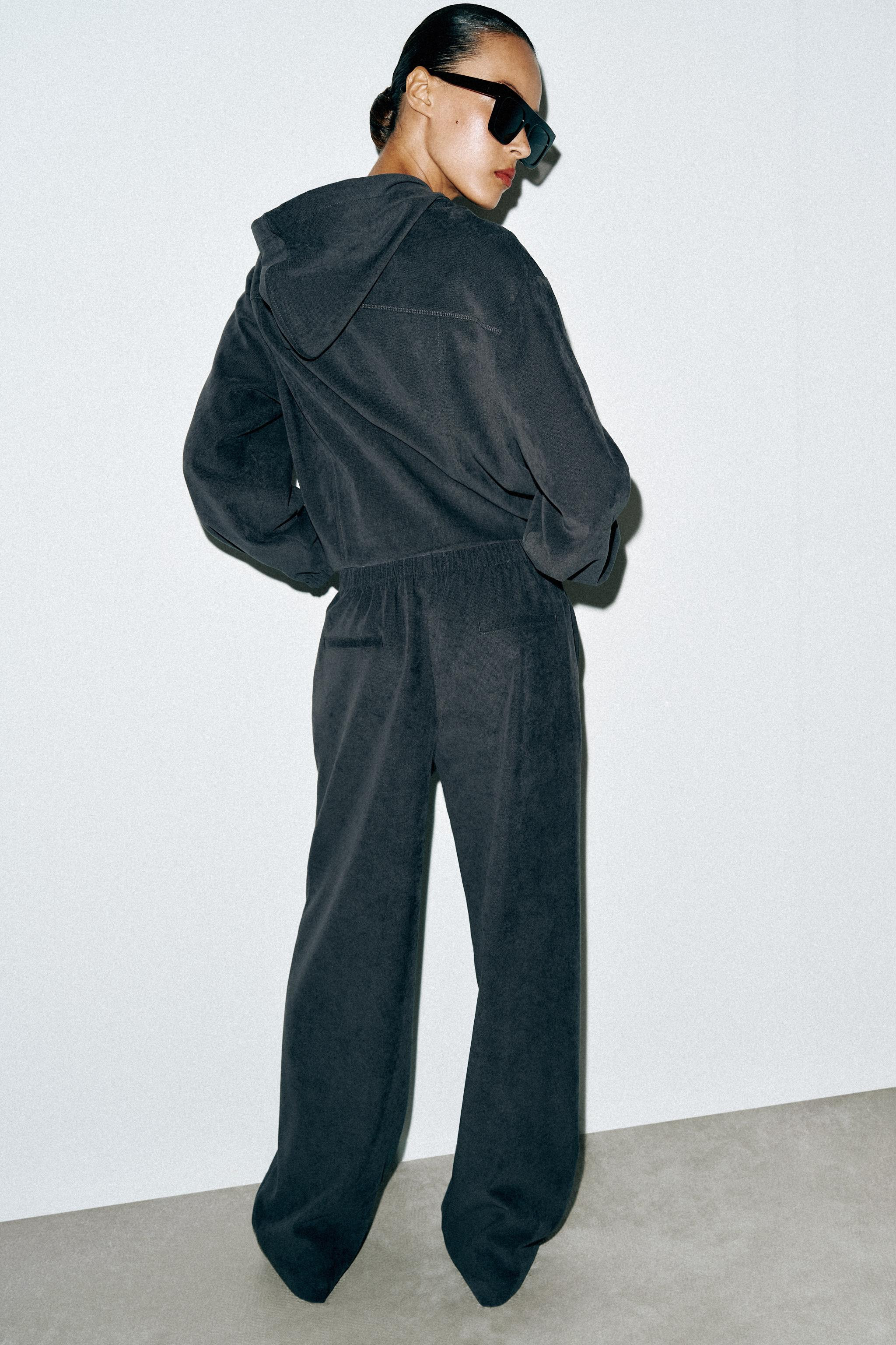 ELASTIC WAIST WIDE LEG TROUSERS | Zara US