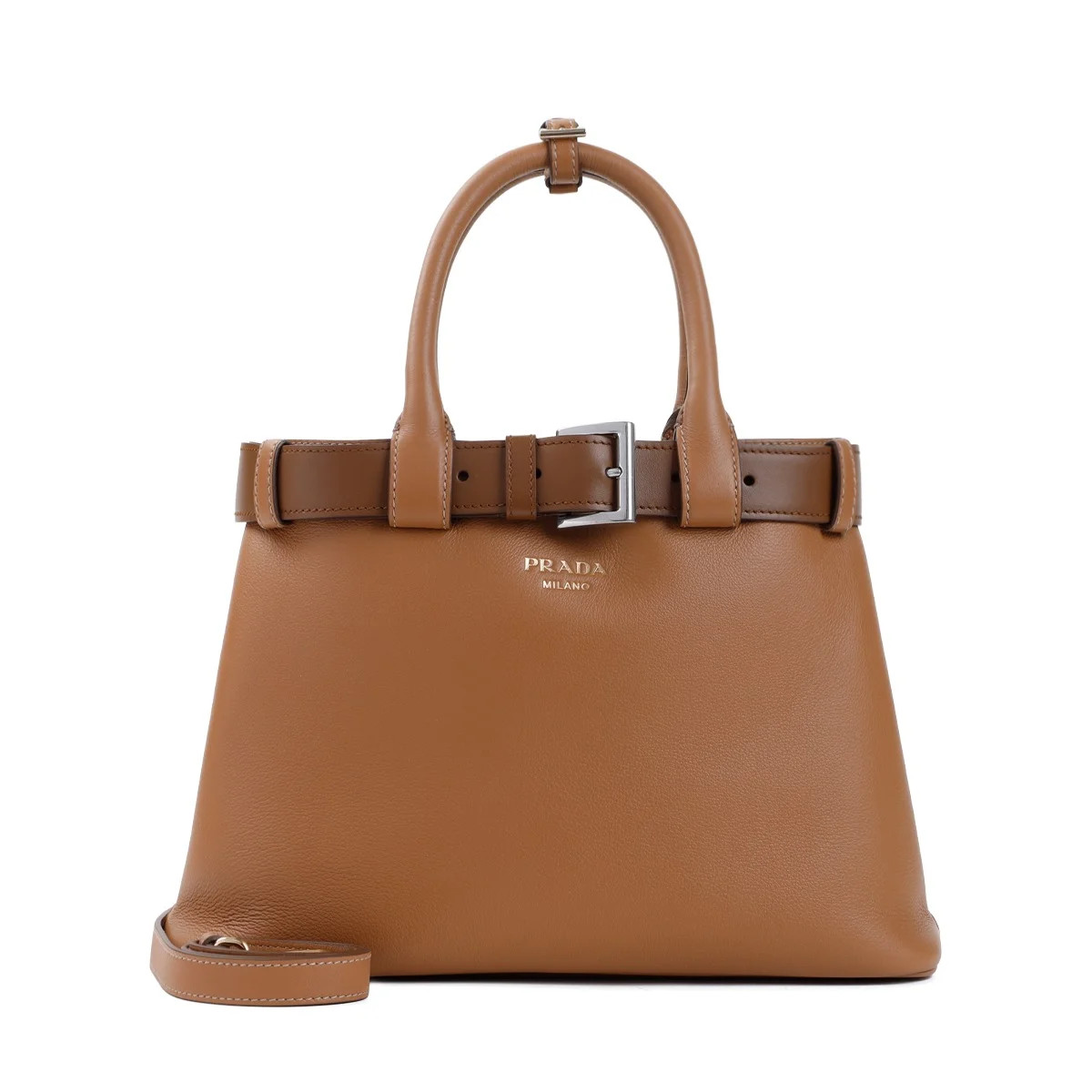 Prada Belted Open-Top Medium Handbag | Cettire Global