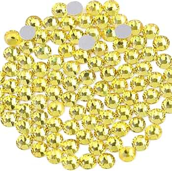 beadsland Flat Back Crystal Rhinestones Round Gems, Lemon Yellow (3.8-4.0mm) SS16/1440pcs | Amazon (US)