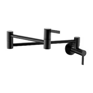 LUXIER Contemporary 2-Handle Wall-Mounted Pot Filler in Matte Black KTS17-TM-V - The Home Depot | The Home Depot