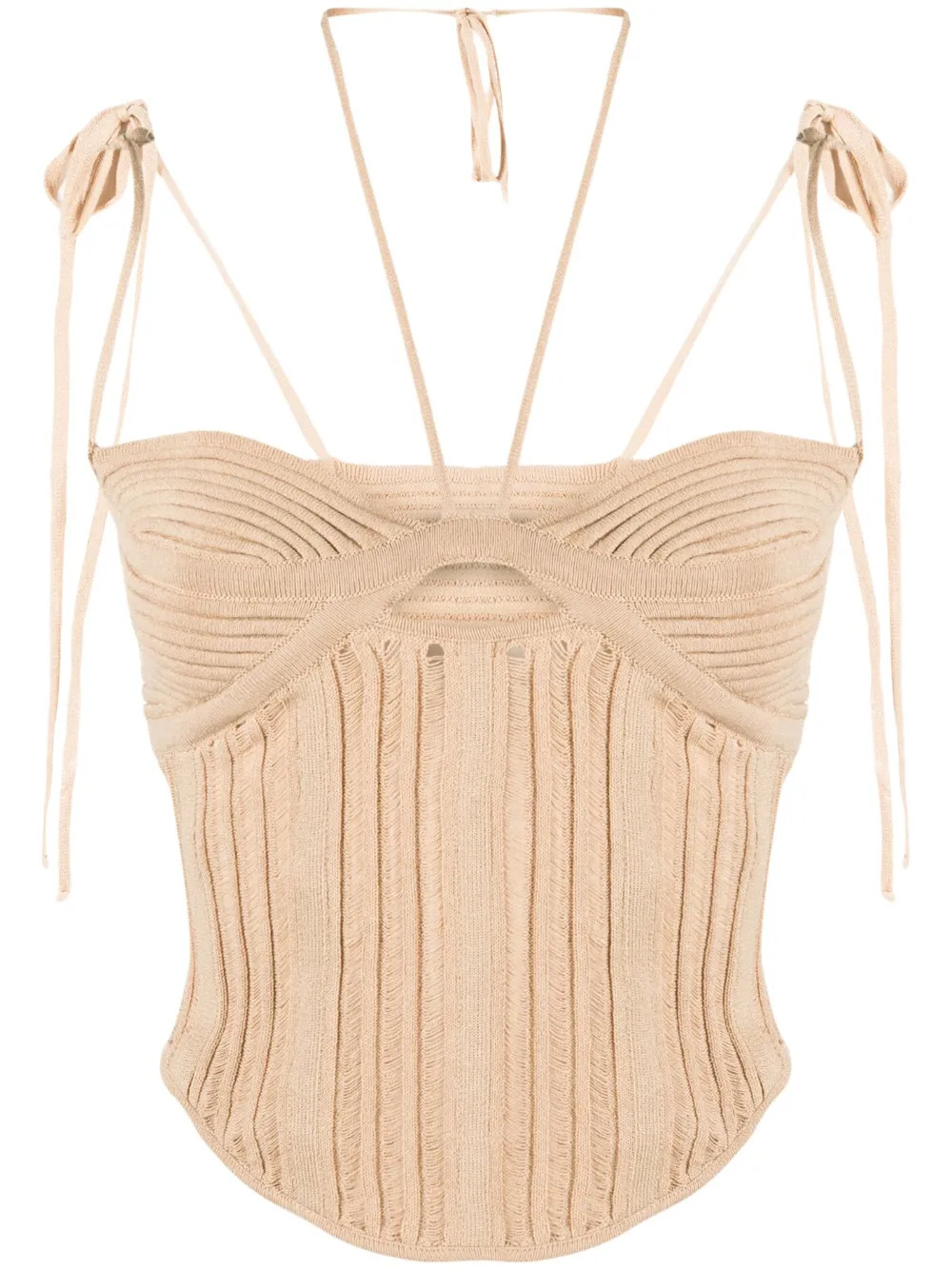 ribbed-knit corset top | Farfetch Global