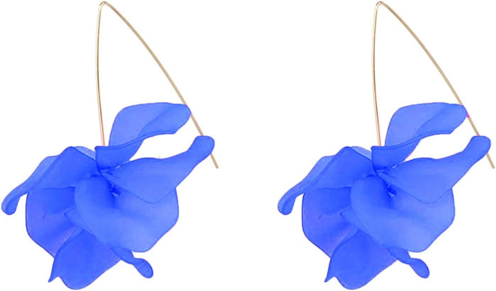Boho Long Rose Petal Acrylic Dangle Drop Earrings for Women Girls Bohemian Statement Layered Tier... | Amazon (US)