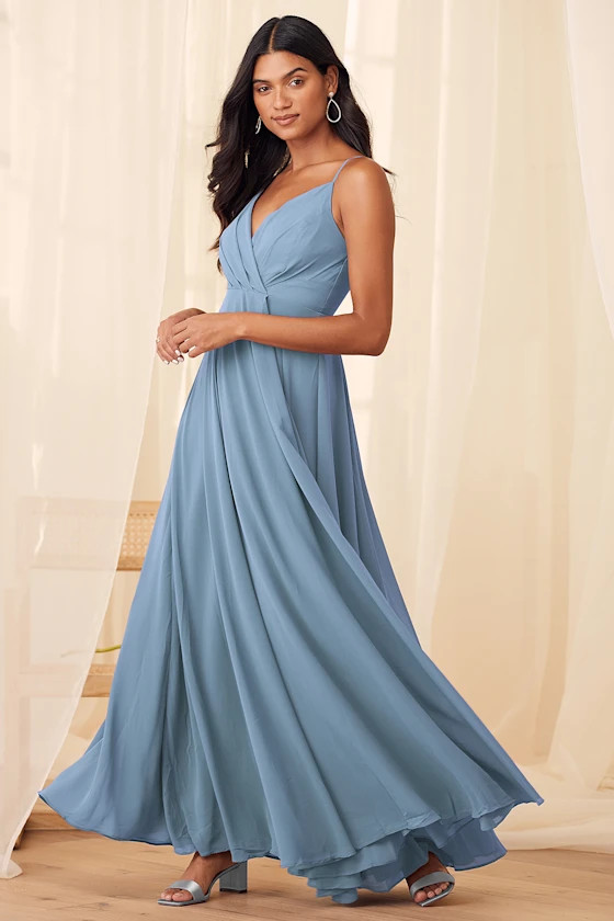 All About Love Slate Blue Maxi Dress | Lulus