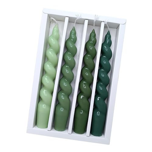 Spiral Taper Candle Twisted Candlesticks Dinner Candles Green Candle Stick Unscented Candles for Home Décor Weddings Festive Seasons Holiday | Amazon (US)