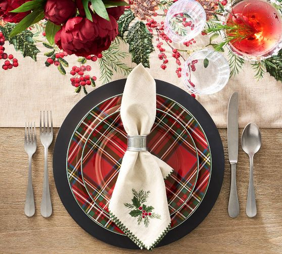Stewart Plaid Stoneware Dinner Plates - Set of 4 | Pottery Barn (US)