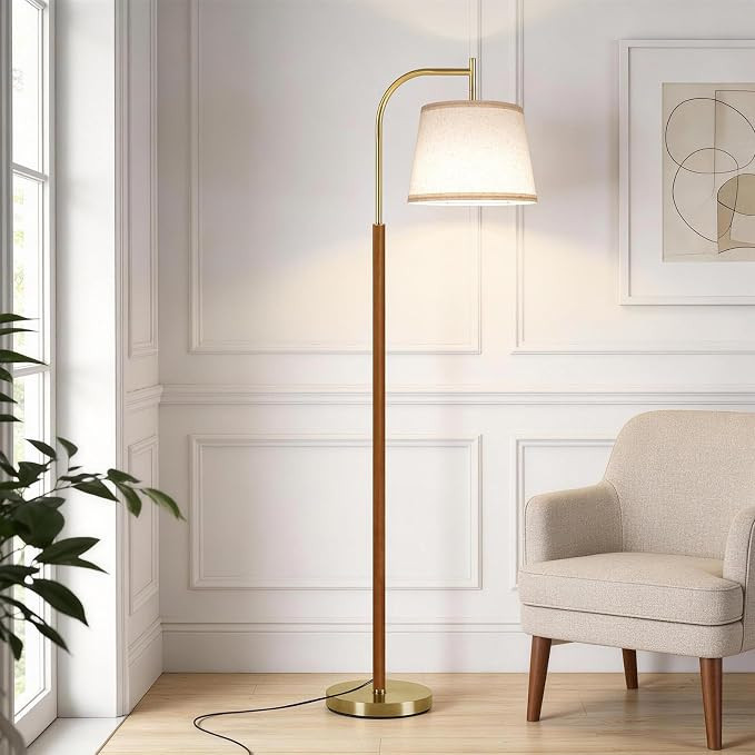 SUNMORY Wood Floor Lamp for Living Room, Mid Century Modern Standing Lamps | Amazon (US)