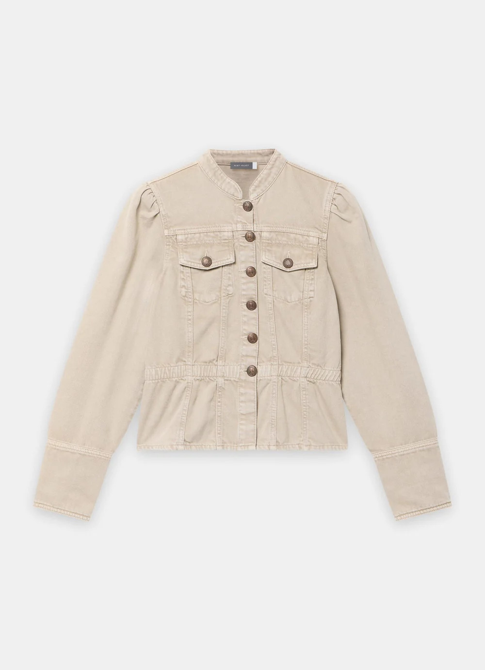 Neutral Military Peplum Jacket | Mint Velvet