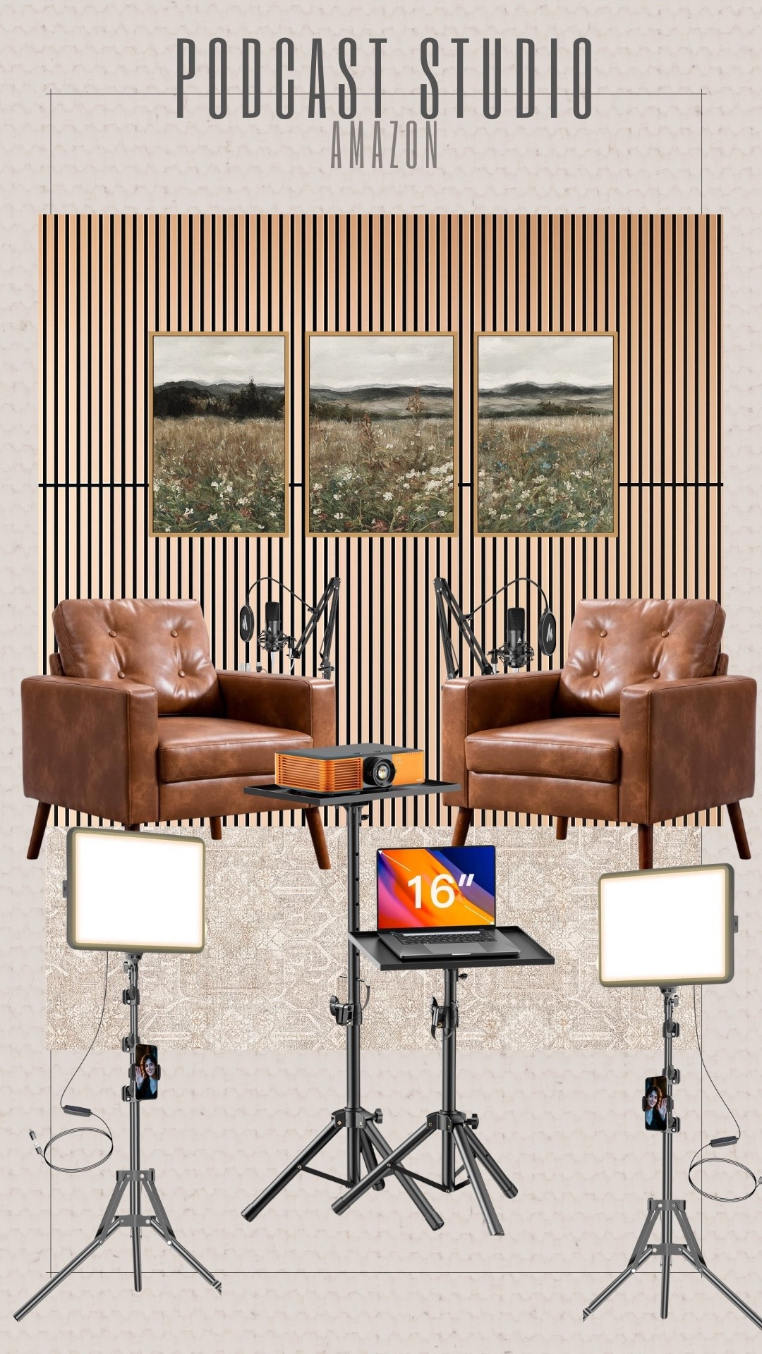 Creating the perfect podcast setup made easy. From sleek lighting to comfortable seating and pro-quality mics, this Amazon studio setup brings both style and function to your recordings. Whether you're filming interviews or solo episodes, these essentials make every session feel polished and professional. Shop the full setup and more podcast studio favorites on Amazon. 
Podcast studio, Amazon finds, content creator setup, home office, podcast equipment, lighting setup, recording gear, video setup, modern studio design, home studio inspo 

#LTKWorkwear