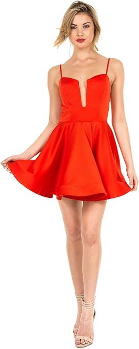 Luxxel Sleeveless Fit and Flare Skater Dress with Adjustable Straps | Amazon (US)
