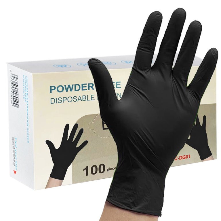 Baodeli Black Nitrile Disposable Gloves 6 Mil. Chemical Resistance, Latex & Powder Free, Textured... | Walmart (US)