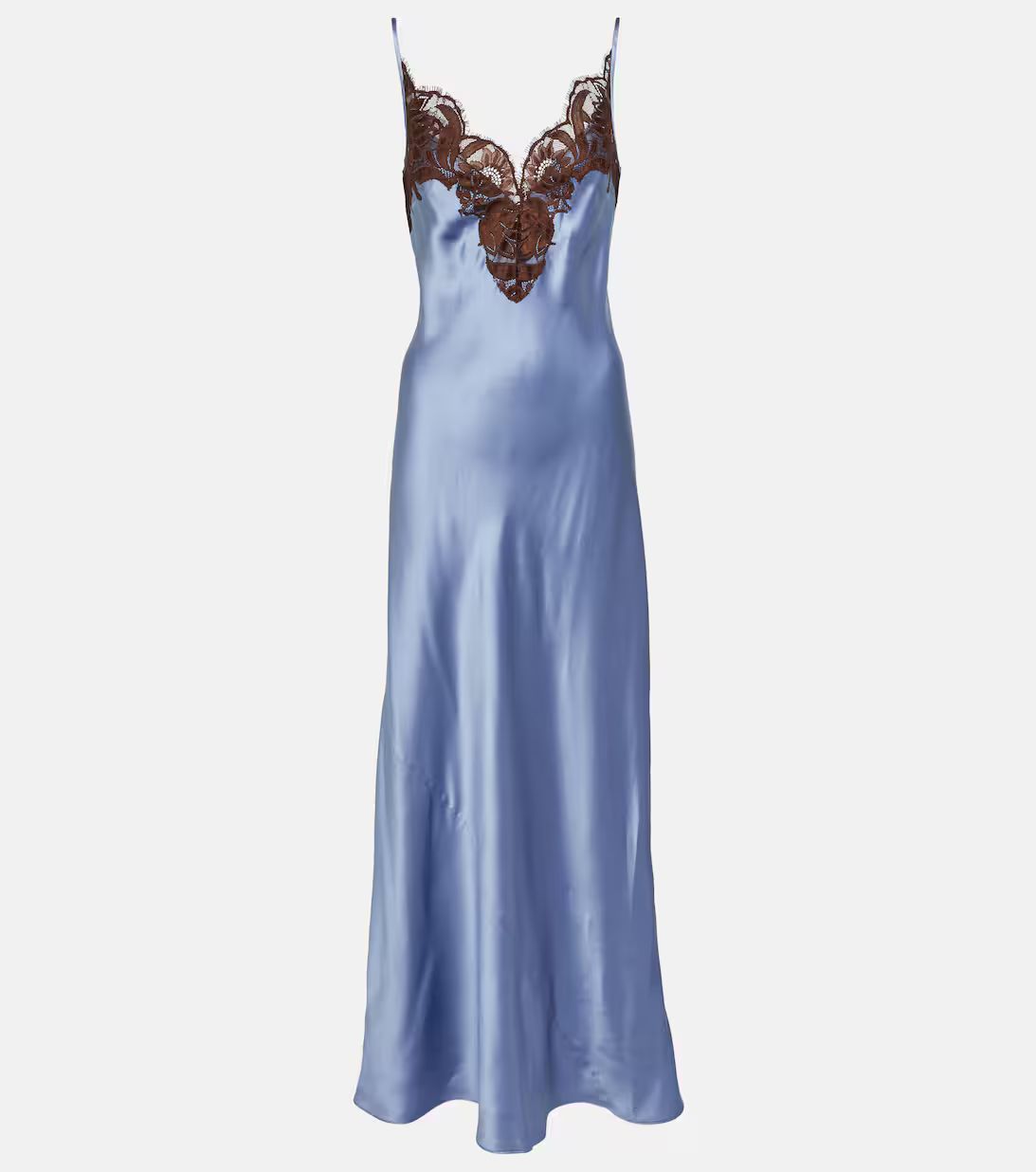 Lace-trimmed silk maxi dress | Mytheresa (US/CA)