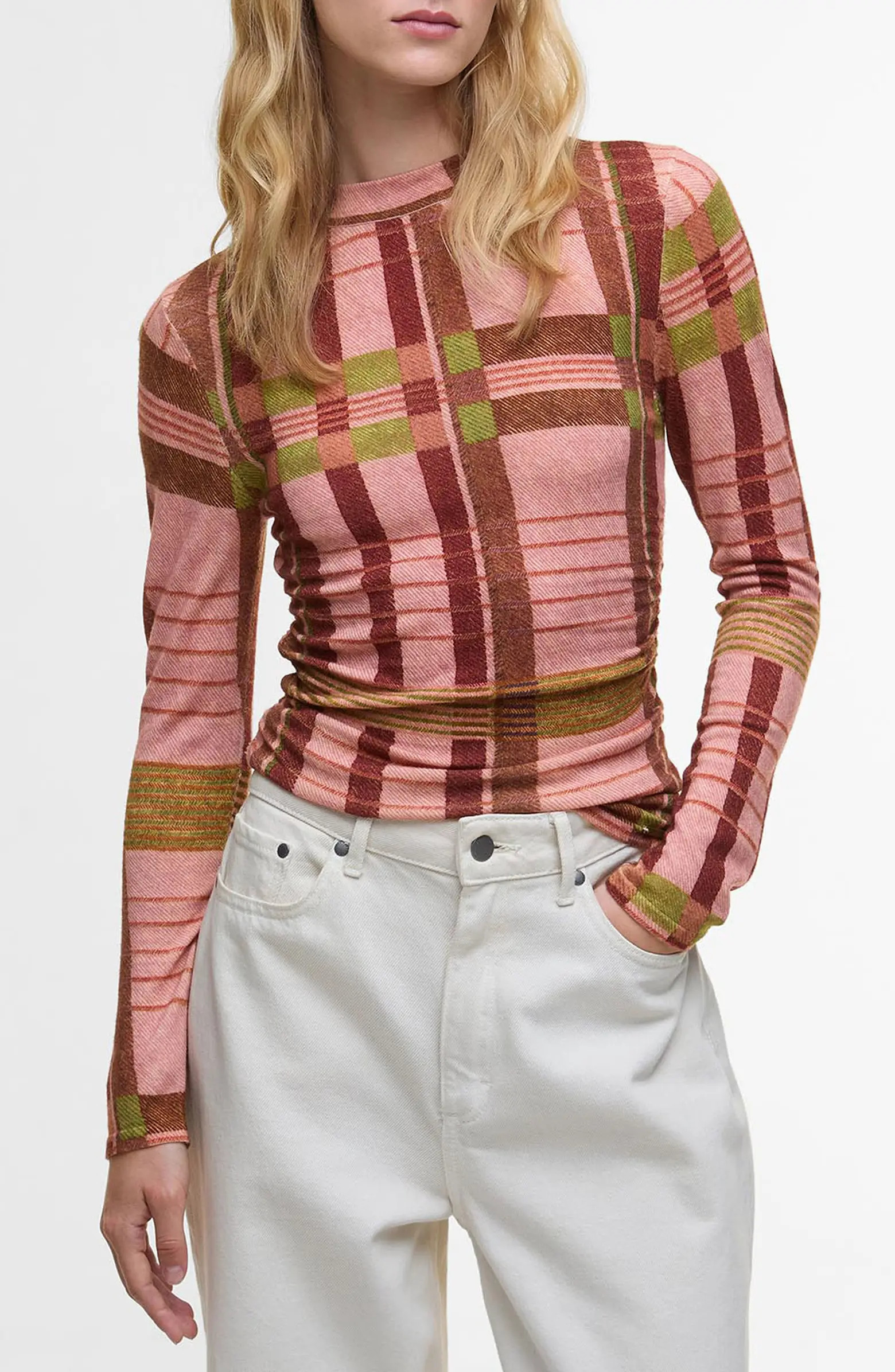 Barbour x Farm Rio Thalita Abstract Tartan Knit Top | Nordstrom | Nordstrom