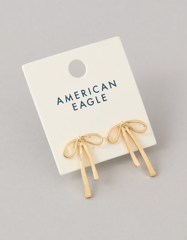 AEO Drapey Bow Earrings | American Eagle Outfitters (US & CA)