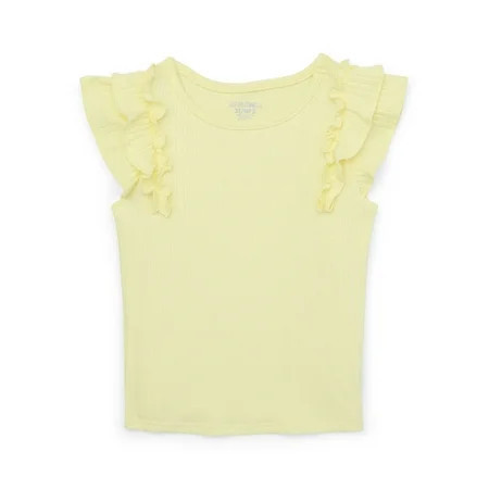 Garanimals Toddler Girl Ruffle Sleeve Rib Top, Sizes 18M-5T | Walmart (US)