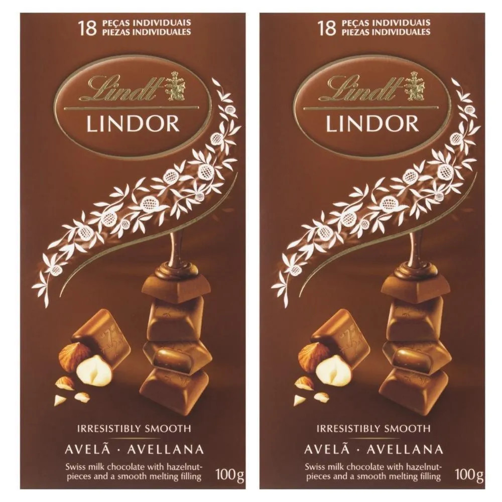 Chocolate Ao Leite Com Avelã, Lindt Lindor, 2 Barras De 100G em Promoção | Ofertas na American... | Americanas (BR)