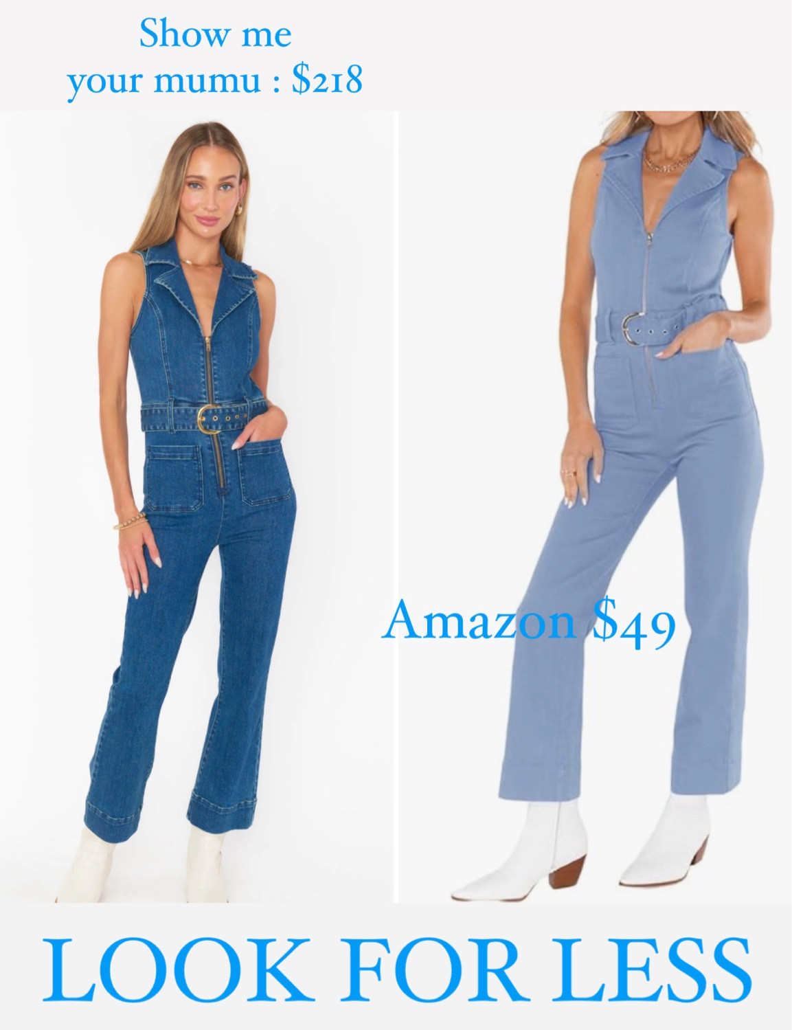 Denim romper - denim jumper - denim jumpsuit - Amazon fashion vs show me your mumu - look for less - designer look a like 

#LTKstyletip #LTKfindsunder100 #LTKfindsunder50