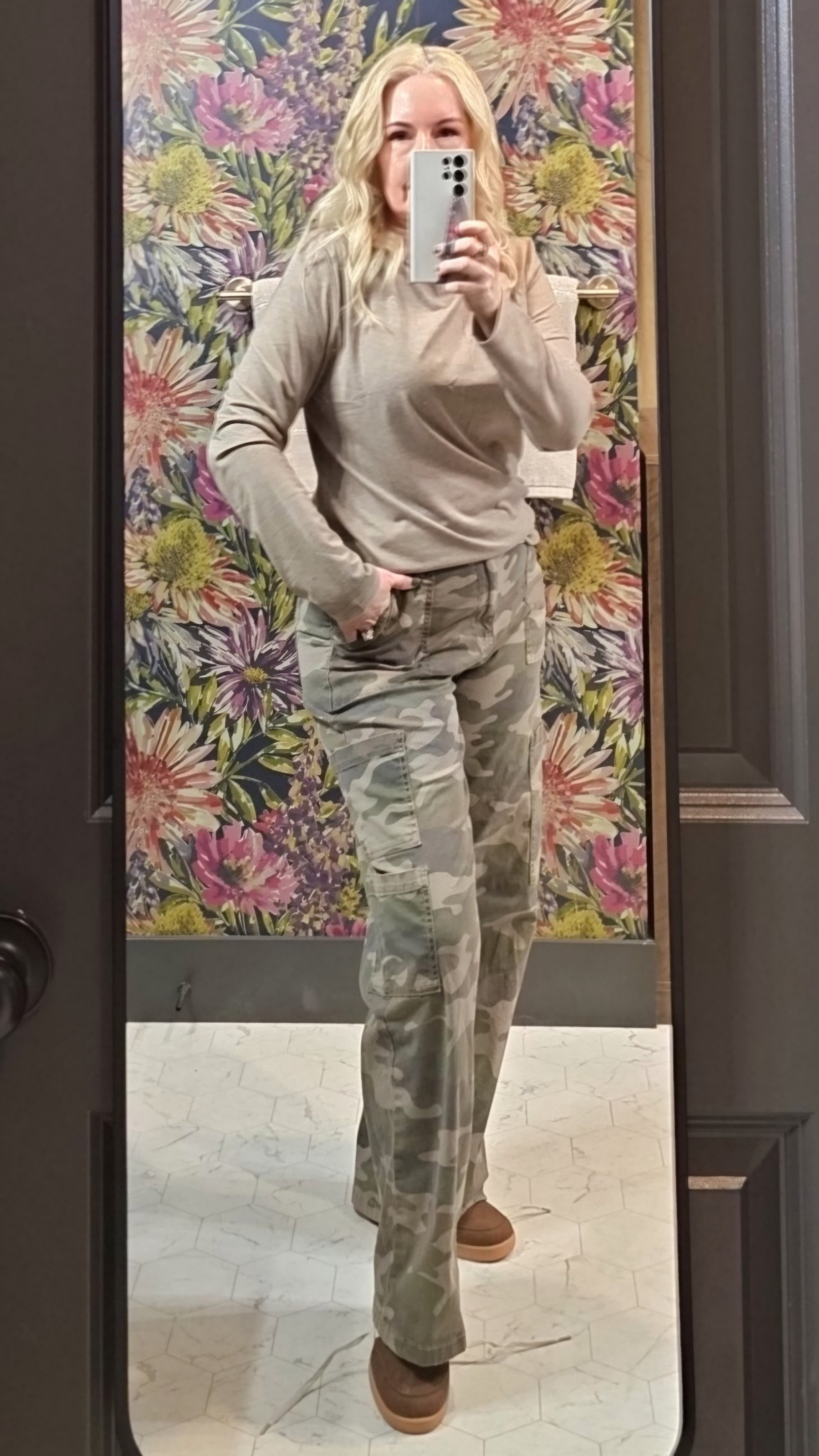 Camo can totally be a neutral - these pants are incredibly comfortable. Plus, loving these tennis shoes for longer walks too. 

 #LTKootd #LTKSaleAlert #LTKMidsize